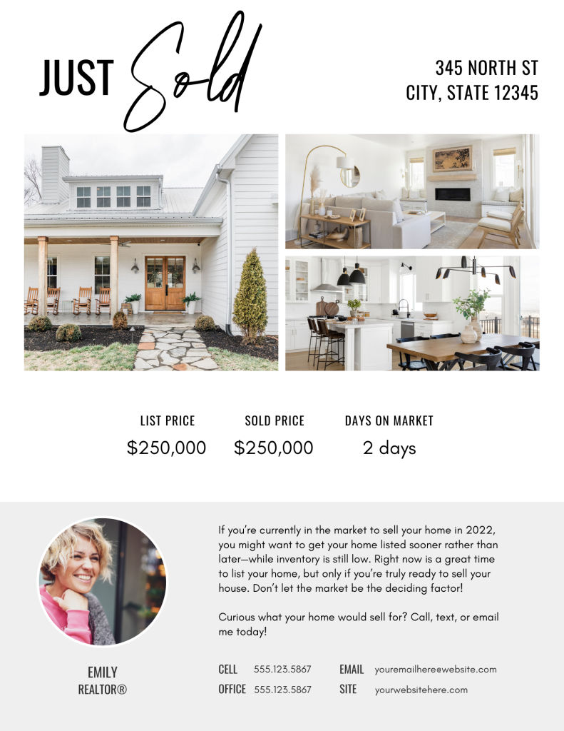 just sold canva flyer
