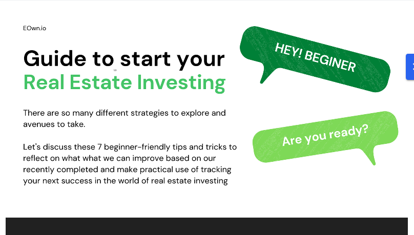 Guide for first-time real estate investor - EOwn.io 