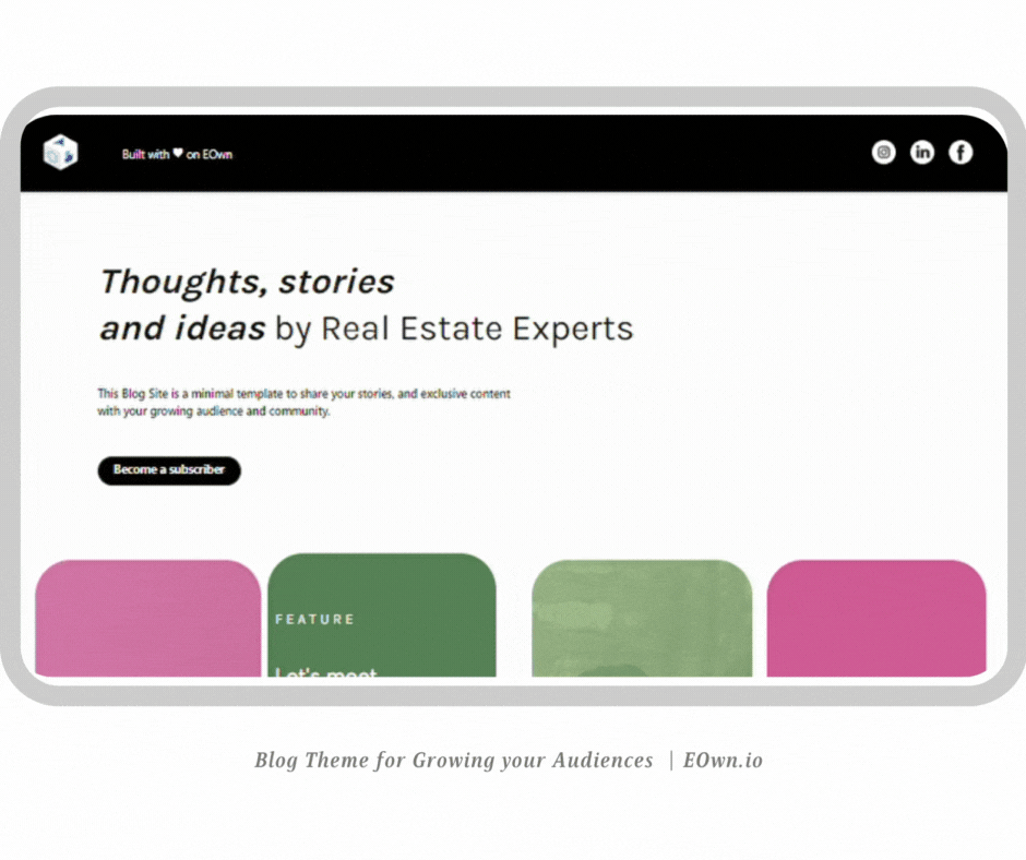 Free Blog Theme for Growing your Audiences  | EOwn.io